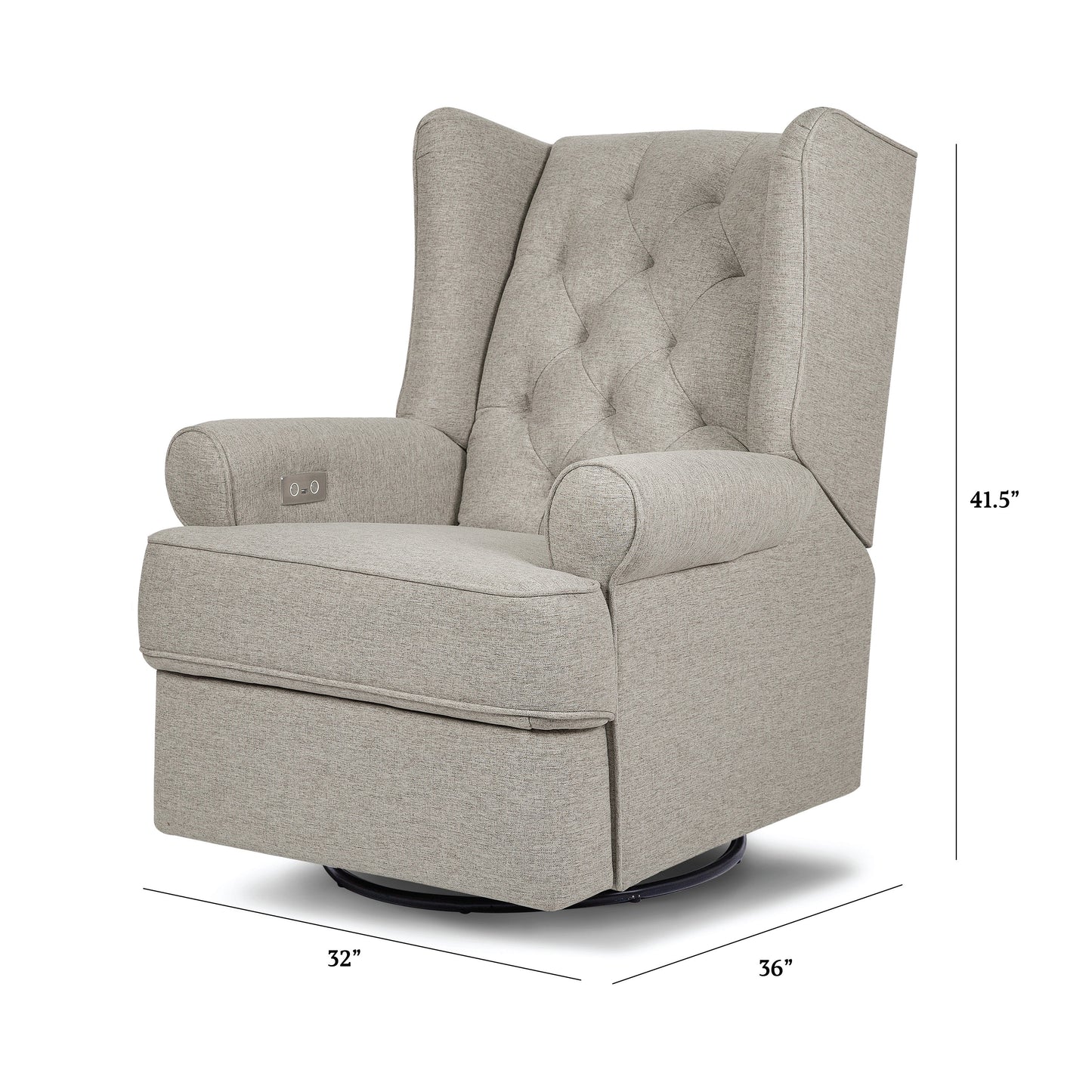 NAMESAKE HARBOUR ELECTRONIC RECLINER AND SWIVEL GLIDER IN ECO-PERFORMANCE FABRIC WITH USB PORT | WATER REPELLENT & STAIN RESISTANT