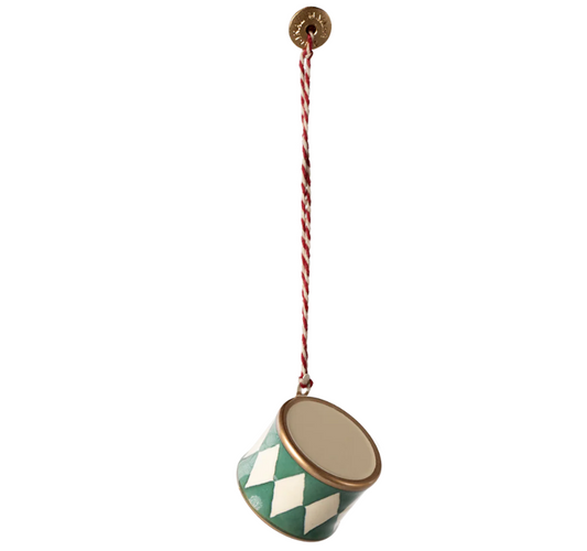 MAILEG METAL ORNAMENT, SMALL DRUM - DARK GREEN