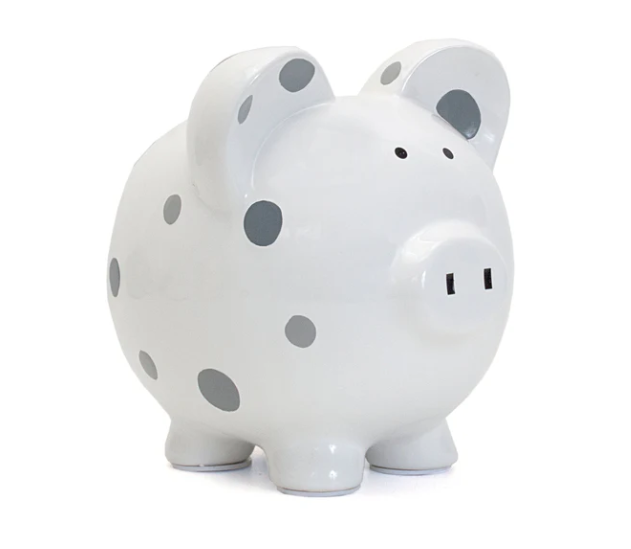 GREY MULTI DOT BANK
