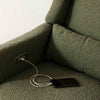 Kiwi Glider Recliner w/ Electronic Control and USB in Ivory Boucle w/Gold Base