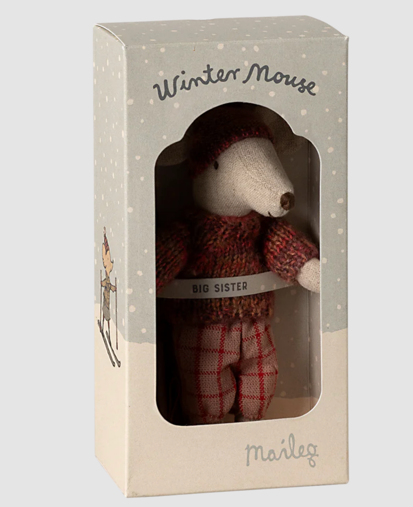 WINTER MOUSE WITH SKI SET, BIG SISTER - ROSE