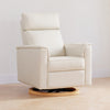 Willa Power Glider Recliner w/ adj. headrest & USB in Performance Grey Eco-Weave w/Light Wood Base