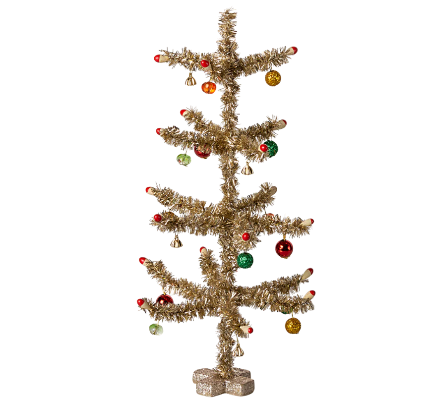 MAILEG CHRISTMAS TREE, GOLD RED AND GREEN DECORATION