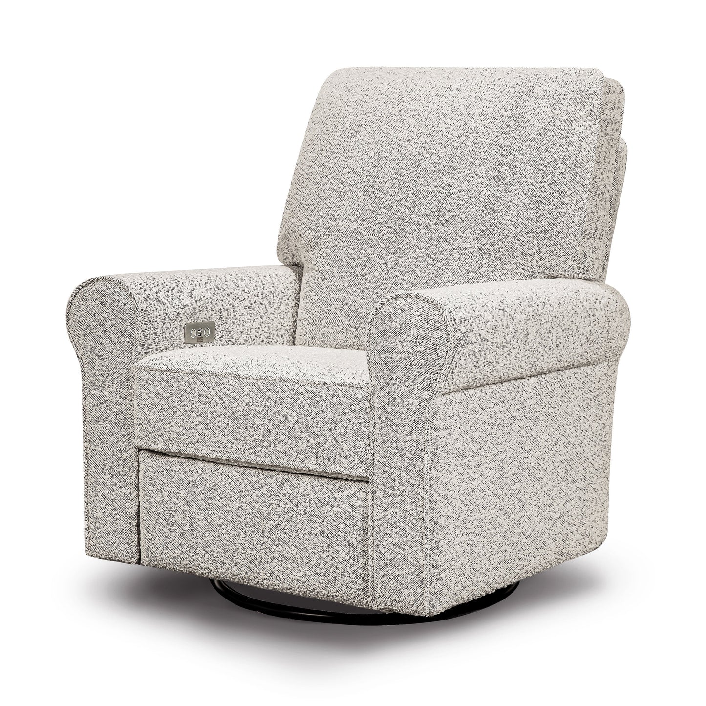 MONOGRAM BY NAMESAKE MONROE POWER RECLINER AND SWIVEL GLIDER IN BOUCLE Black White Boucle