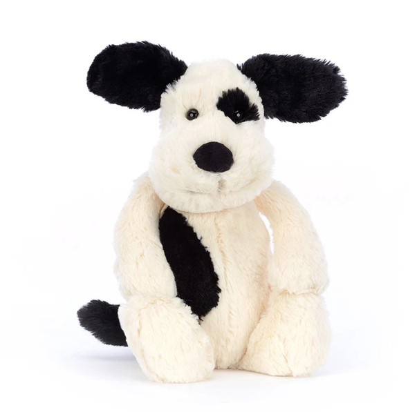 JELLYCAT BASHFUL BLACK & CREAM PUPPY LITTLE