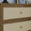 Marin with Cane 6 Drawer Assembled Dresser in Warm White and Honey Cane