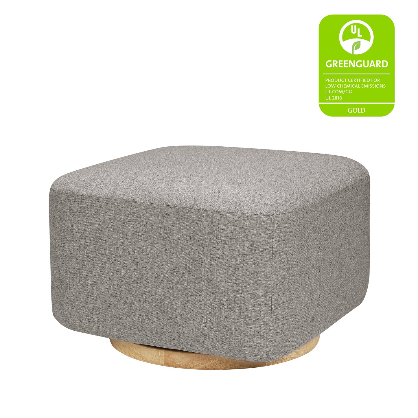 Kiwi Gliding Ottoman in Ivory Boucle w/ Gold Base