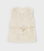 MAYORAL GIRL BELTED FAUX FUR VEST
