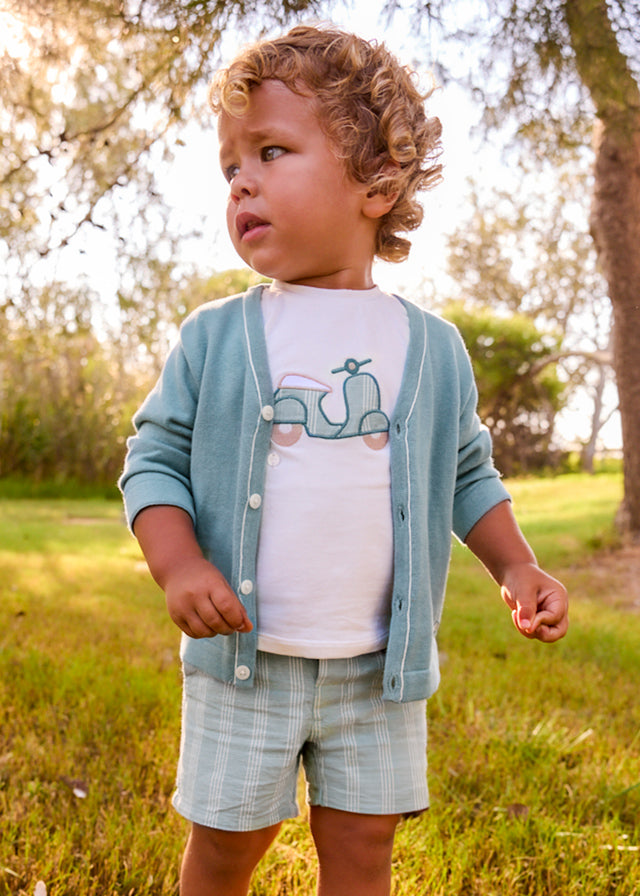 MAYORAL LINEN SHORTS AND T-SHIRT 2-PIECE SET JADE