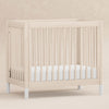 Gelato 4-in-1 Convertible Mini Crib and Twin bed in Natural Walnut Finish with Gold Feet