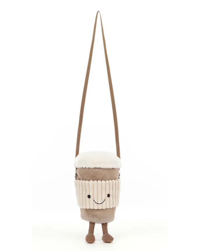 JELLYCAT AMUSEABLES PERKIE COFFEE SHOULDER BAG