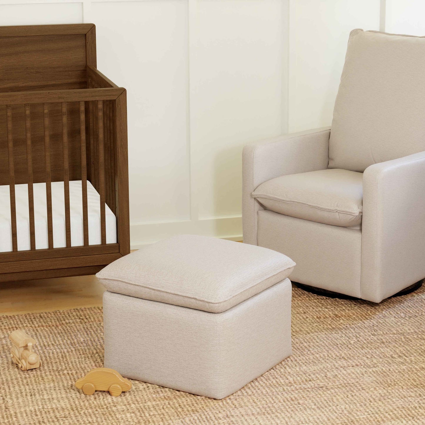 BABYLETTO CALI STORAGE OTTOMAN IN ECO-PERFORMANCE FABRIC | WATER REPELLENT & STAIN RESISTANT