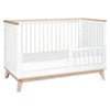 Scoot 3-in-1 Convertible Crib w/ToddlerBedConversion Kit in White/WashedNatural