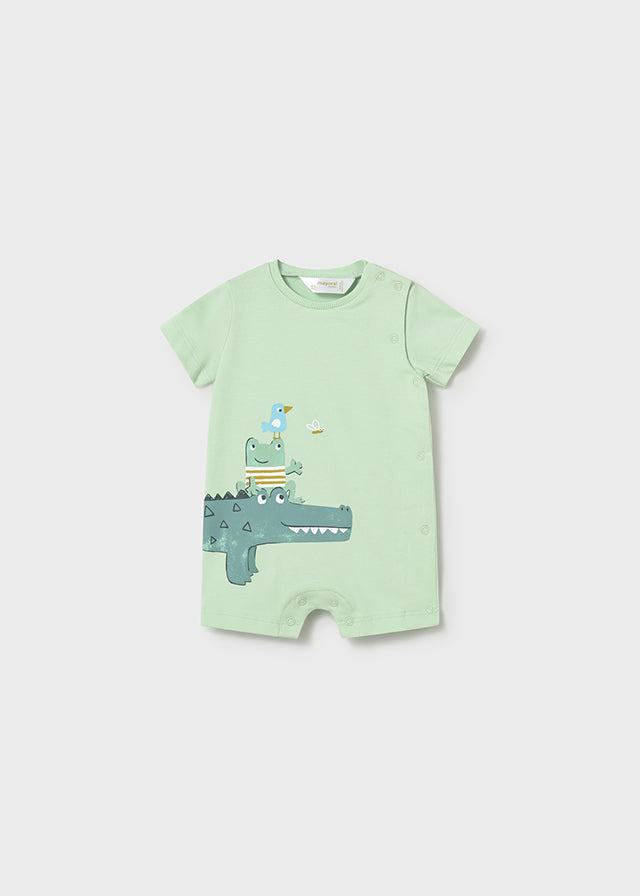 MAYORAL NEWBORN BOY CROCODILE GRAPHIC ROMPER