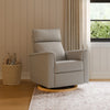 Willa Power Glider Recliner w/ adj. headrest & USB in Performance Grey Eco-Weave w/Light Wood Base