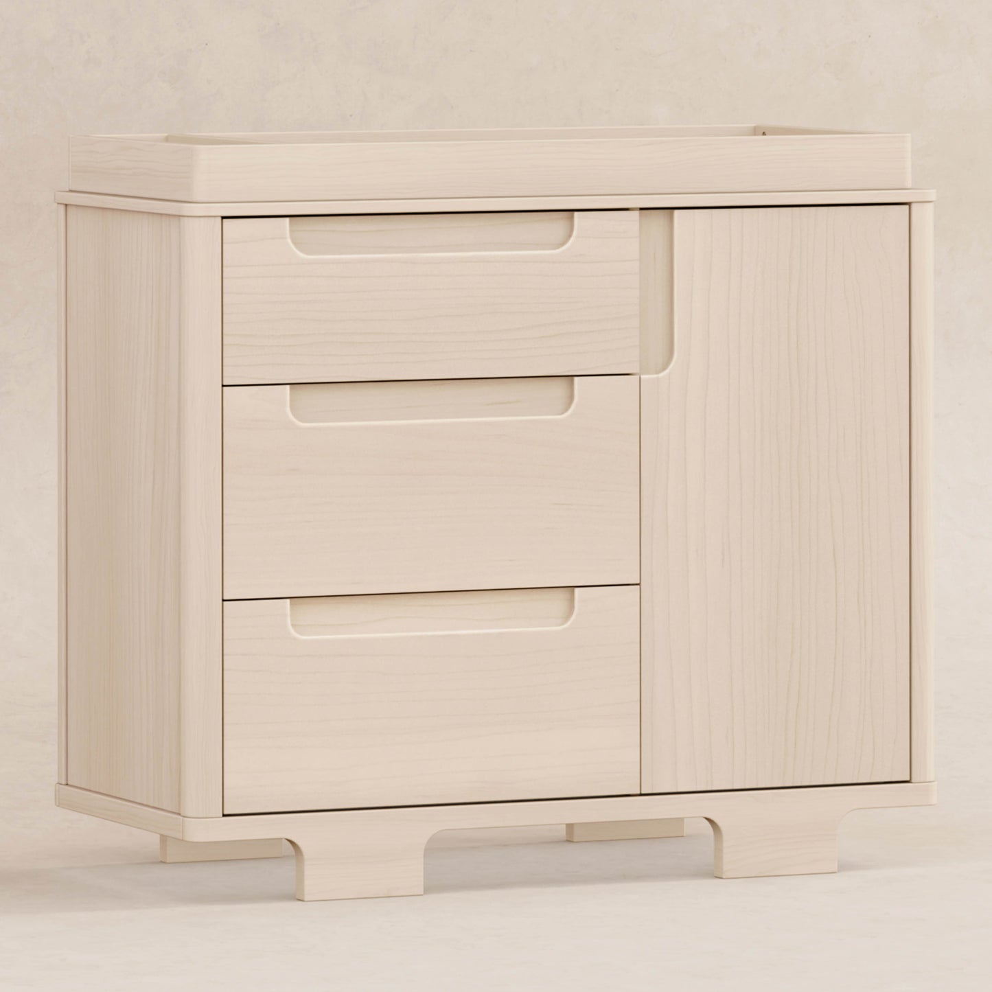 Yuzu 3-Drawer Changer Dresser in White/Natural