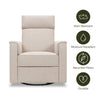 Willa Deluxe Power Glider Recliner w/Heat&Massage in Performance Beach Eco-Weave