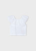 MAYORAL  EYELET RUFFLE T-SHIRT WHITE