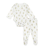 ORGANIC WRAP BODYSUIT & FOOTED PANT SET