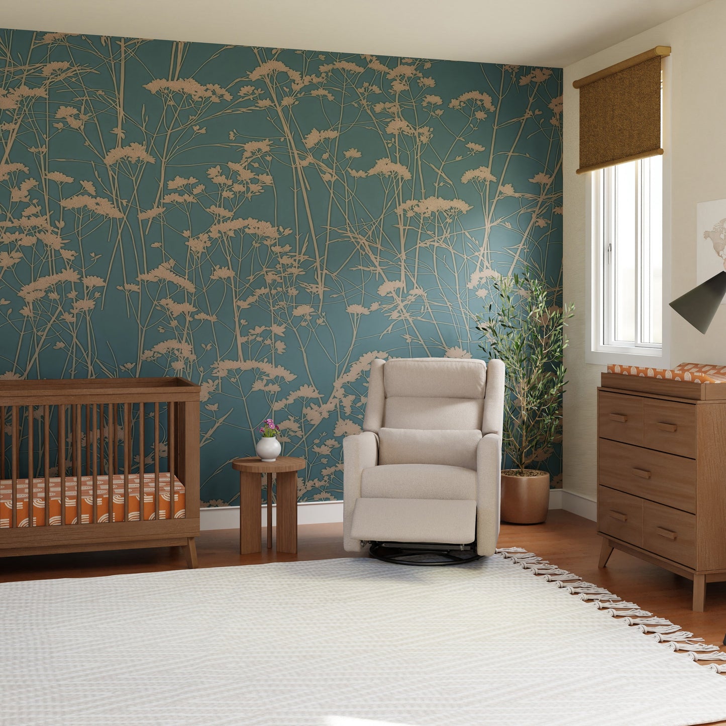 Kiwi Plus Power Glider Recliner w/ Power Headrest in Performance Beach Eco-Weave