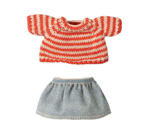 MAILEG KNITTED SWEATER AND SKIRT, BIG SISTER