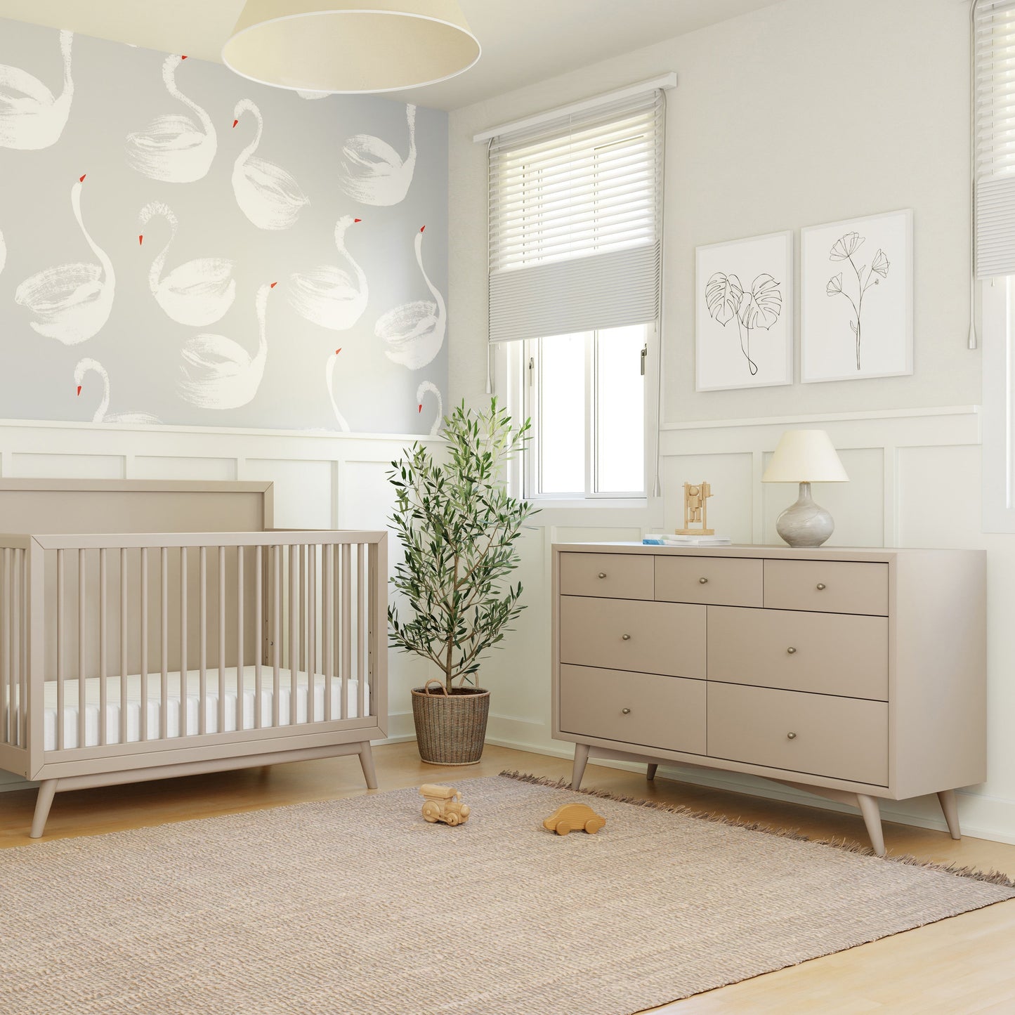 Palma 7-Drawer Double Dresser, Assembled in Warm White