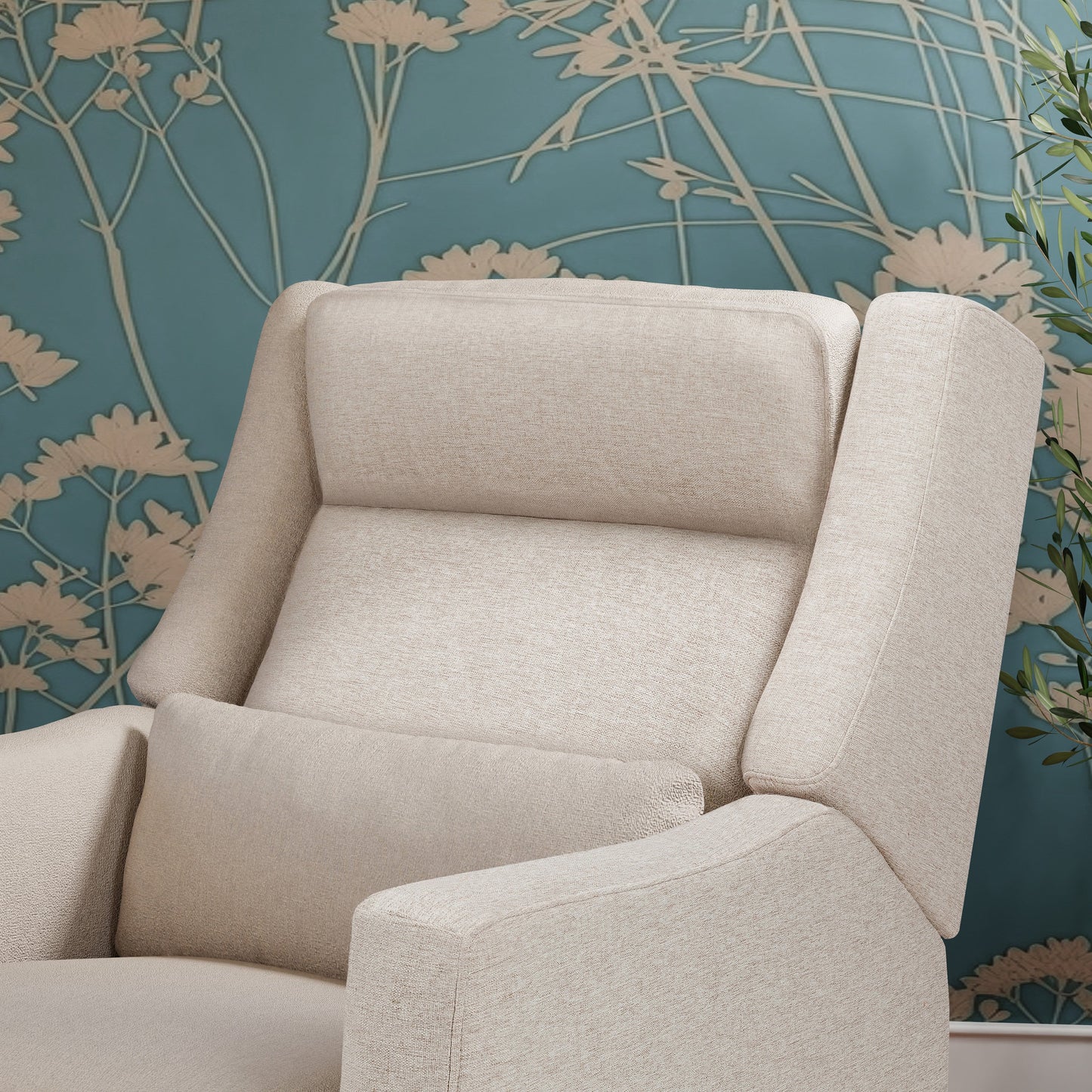 Kiwi Plus Power Glider Recliner w/ Power Headrest in Performance Beach Eco-Weave