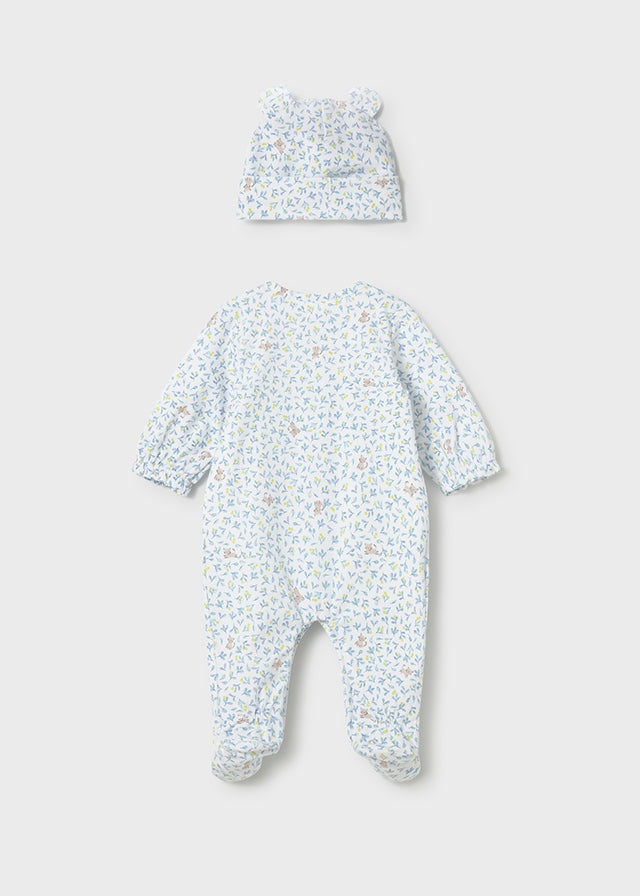 MAYORAL NEWBORN GIRL ONE-PIECE WITH HAT SET