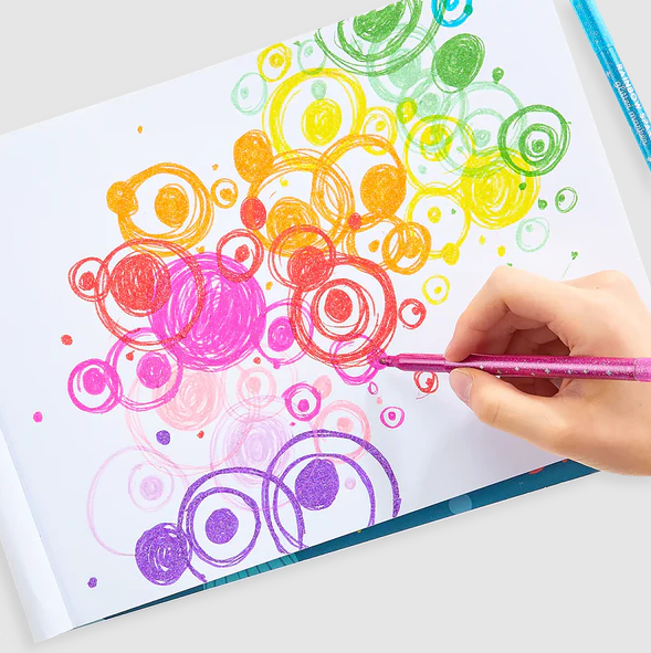 RAINBOW SPARKLE GLITTER MARKERS - SET OF 15