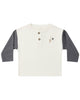 QUINCY MAE LONG SLEEVE HENLEY TEE MIDNIGHT