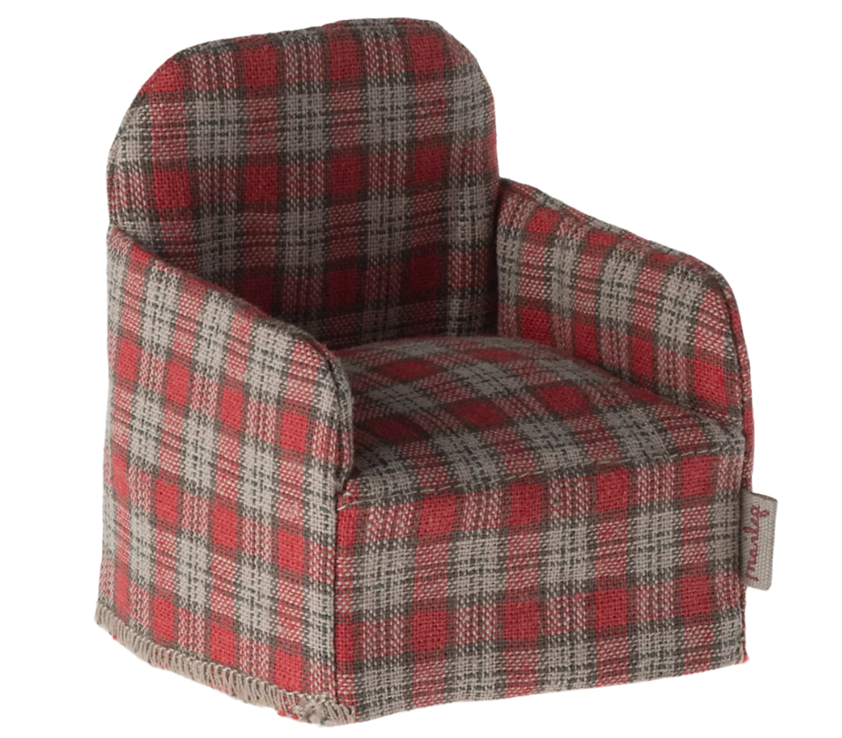 MAILEG CHAIR, MOUSE - RED CHECKER