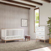 Scoot 3-in-1 Convertible Crib w/ToddlerBedConversion Kit in White/WashedNatural