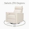 Willa Power Glider Recliner w/ adj. headrest & USB in Performance Grey Eco-Weave w/Light Wood Base