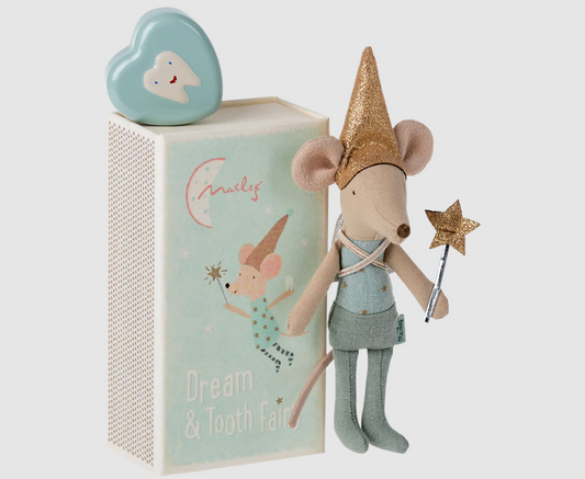 TOOTH FAIRY MOUSE IN MATCHBOOK, BLUE