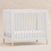 Gelato 4-in-1 Convertible Mini Crib and Twin bed in Natural Walnut Finish with Gold Feet