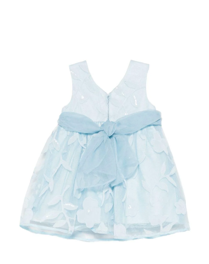 ABEL & LULA  BABY FLORAL DRESS- SKY BLUE