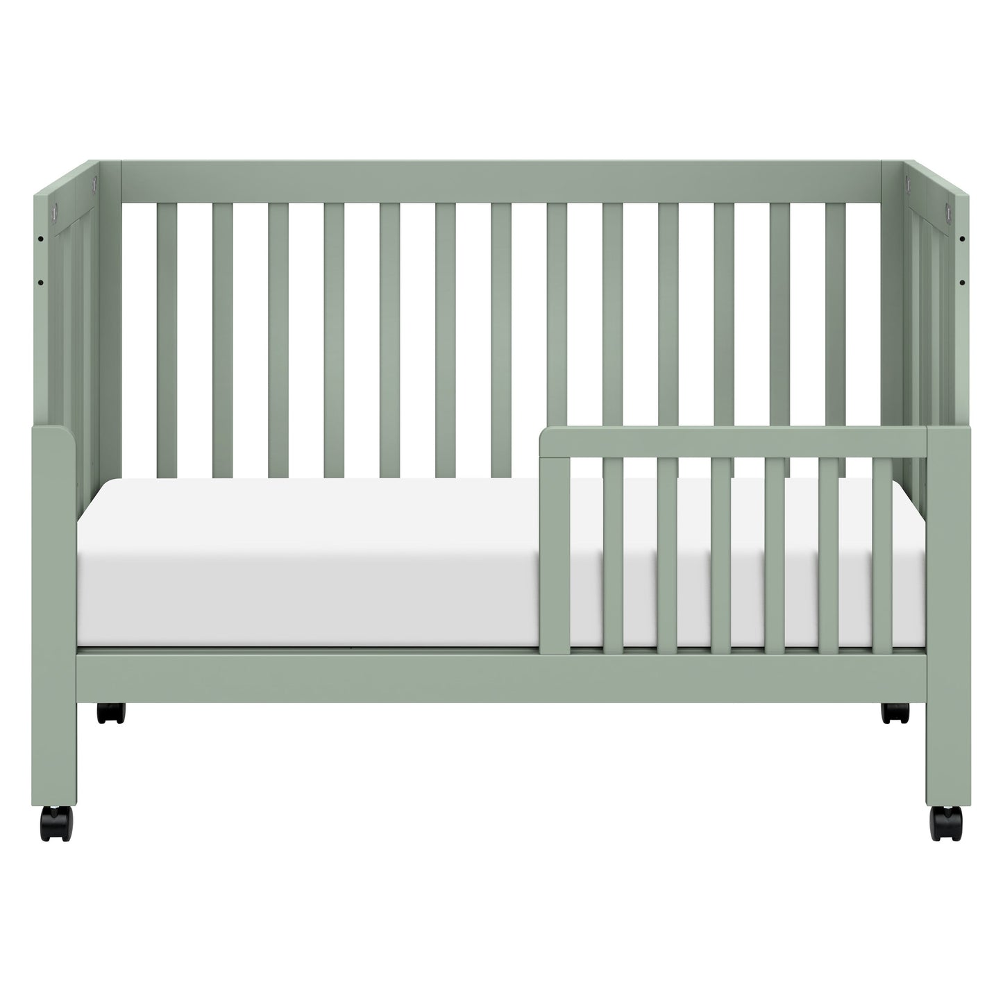 Maki Full-Size Folding Crib w/ Toddler Bed Conversion Kit in Honey