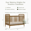 Liberty 3-in-1 Convertible Spindle Crib w/Toddler Bed Conversion Kit in Dusty Rose
