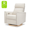 Willa Power Glider Recliner w/ adj. headrest & USB in Performance Grey Eco-Weave w/Light Wood Base