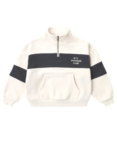 RYLEE + CRU PANEL STRIPE HALF ZIP OUTDOOR CLUB