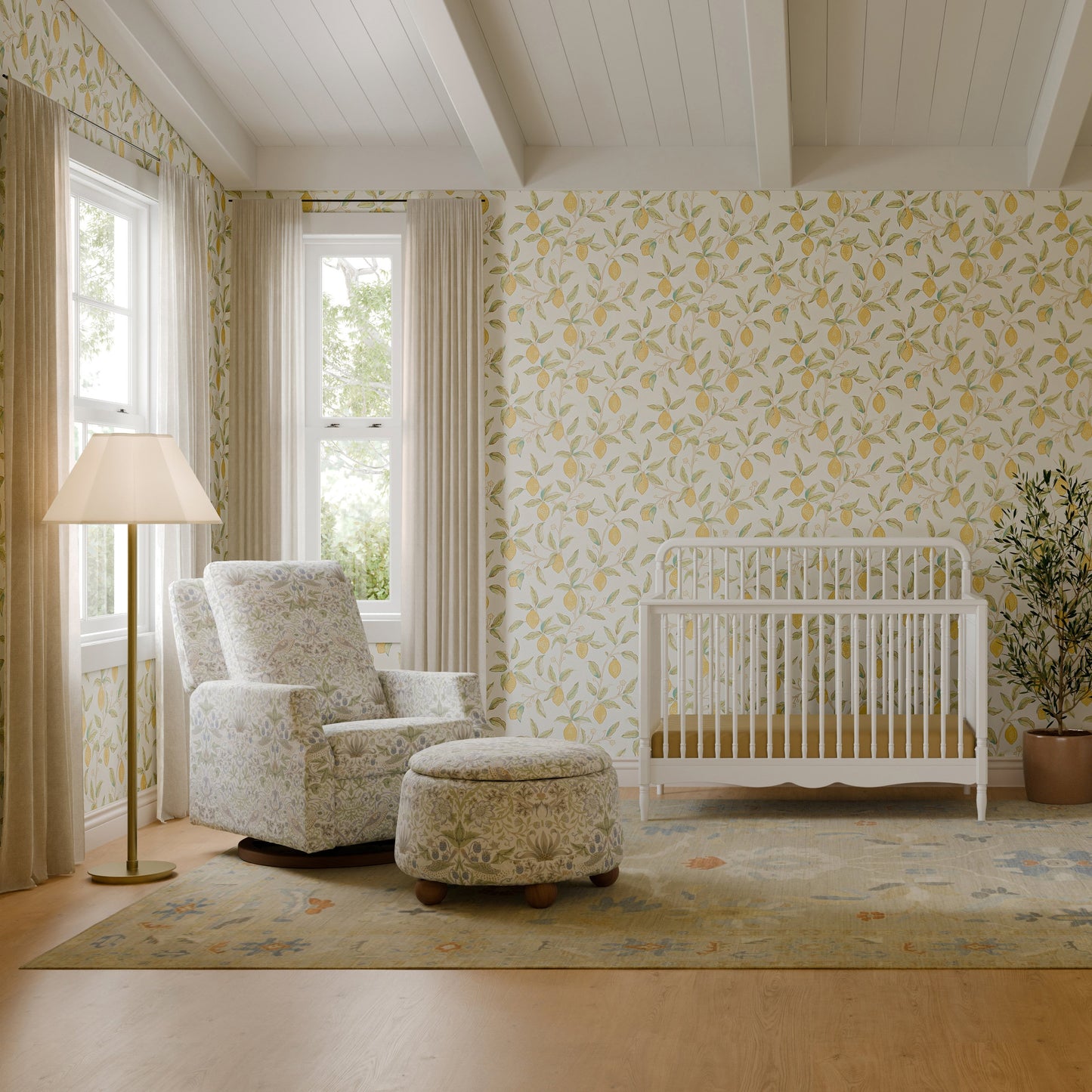 Liberty 4-in-1 Convertible Spindle Crib in Warm White