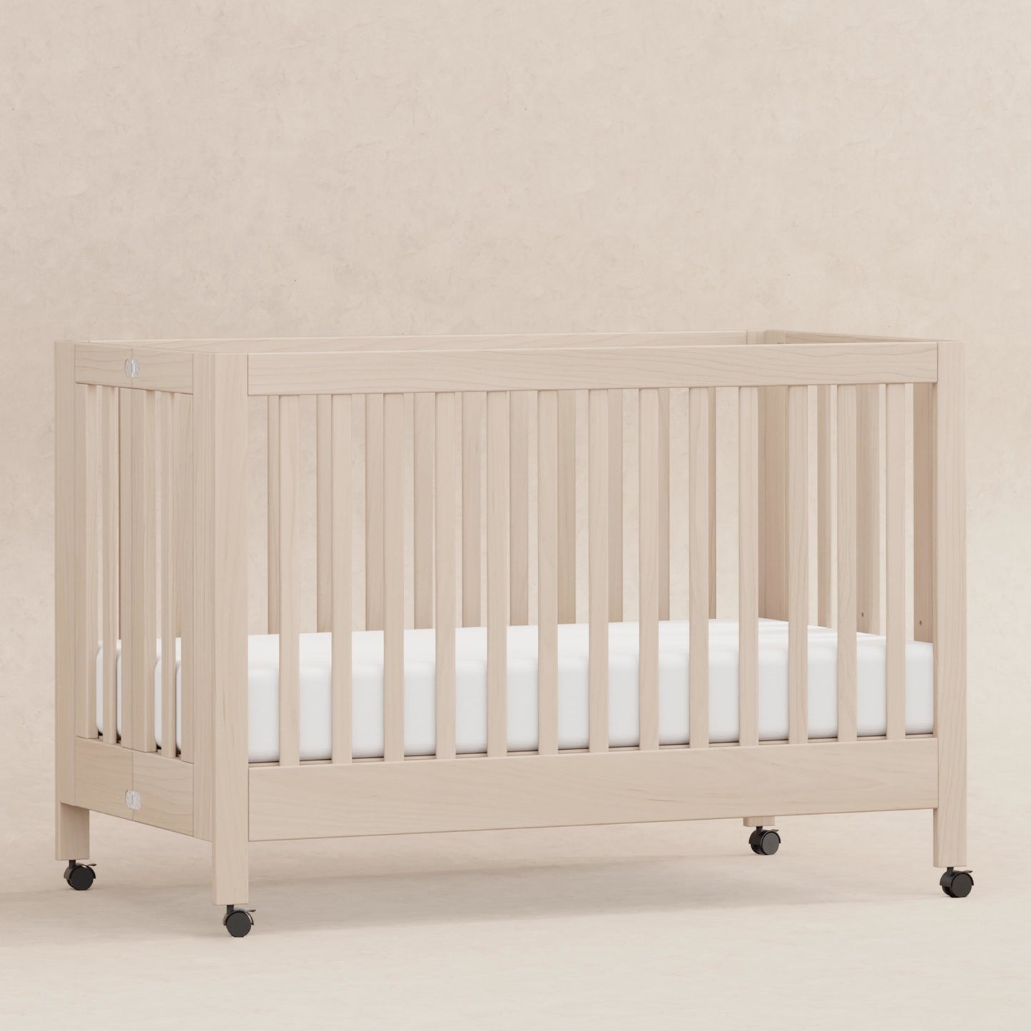 Maki Full-Size Folding Crib w/ Toddler Bed Conversion Kit in Honey