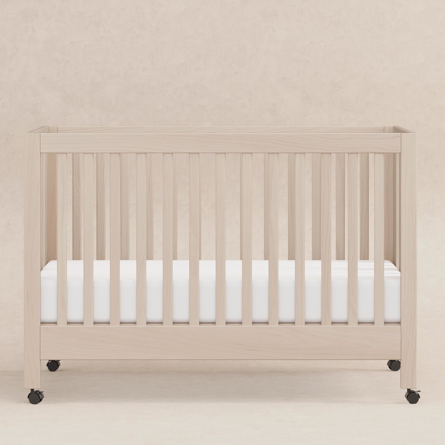 Maki Full-Size Folding Crib w/ Toddler Bed Conversion Kit in Honey