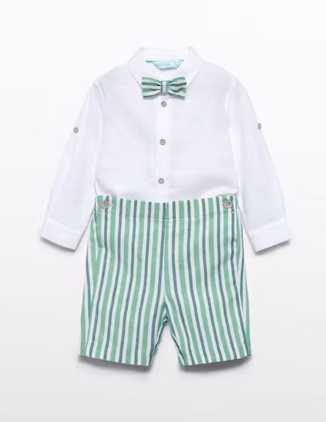 ABEL & LULA  SHORTS AND SHIRT SET WITH BOW TIE