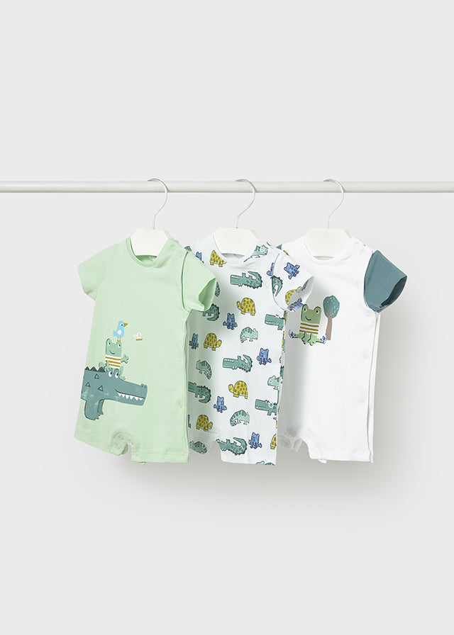 MAYORAL NEWBORN BOY CROCODILE GRAPHIC ROMPER
