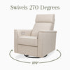 Willa Power Glider Recliner w/ adj. headrest & USB in Performance Grey Eco-Weave w/Light Wood Base