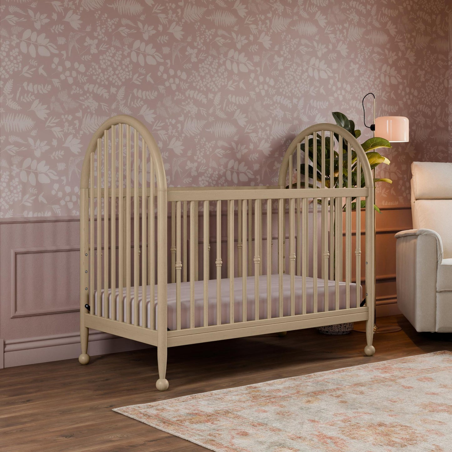 Alouette 3-in-1 Convertible Spindle Crib in Washed Pine