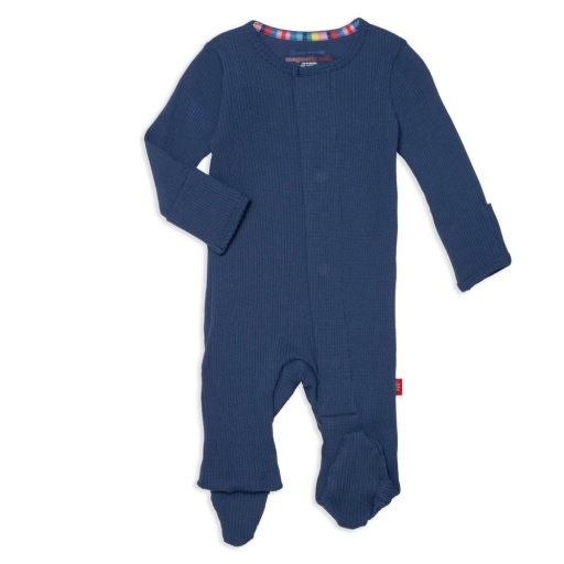 SYMPHONY BLUE RIBBED COTTON FOOTIE