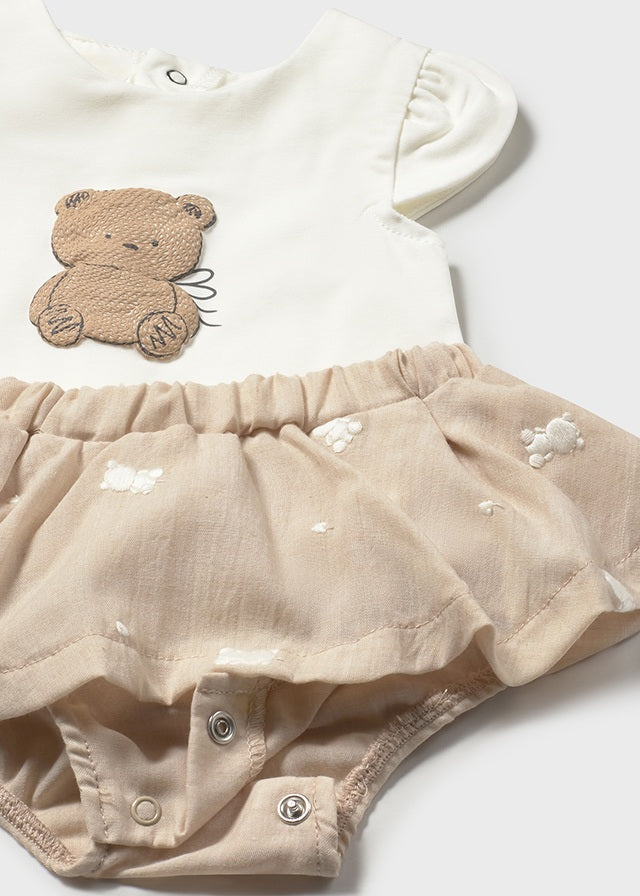 MAYORAL GIRL SKIRT AND TEDDY BEAR T-SHIRT SET