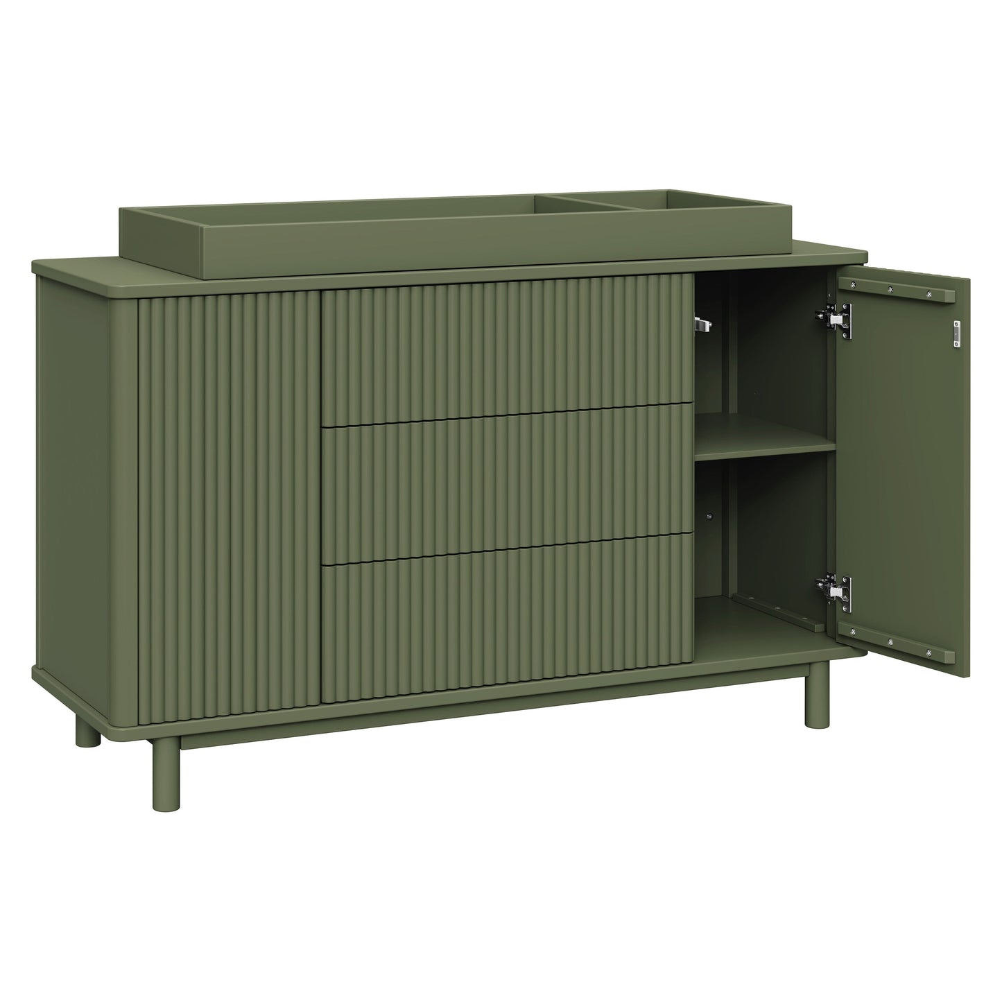Pogo Tambour Assembled Dresser in Olive